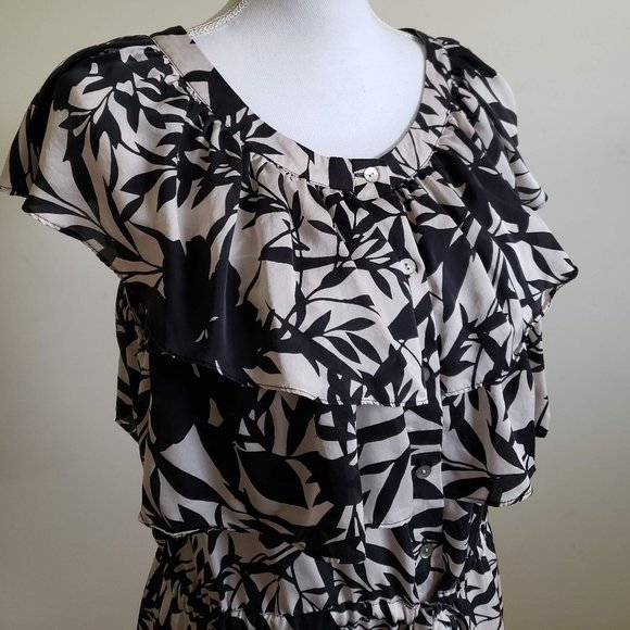 Alfani Silk Ruffle Print Blouse  Size 10 - Picture 2 of 8